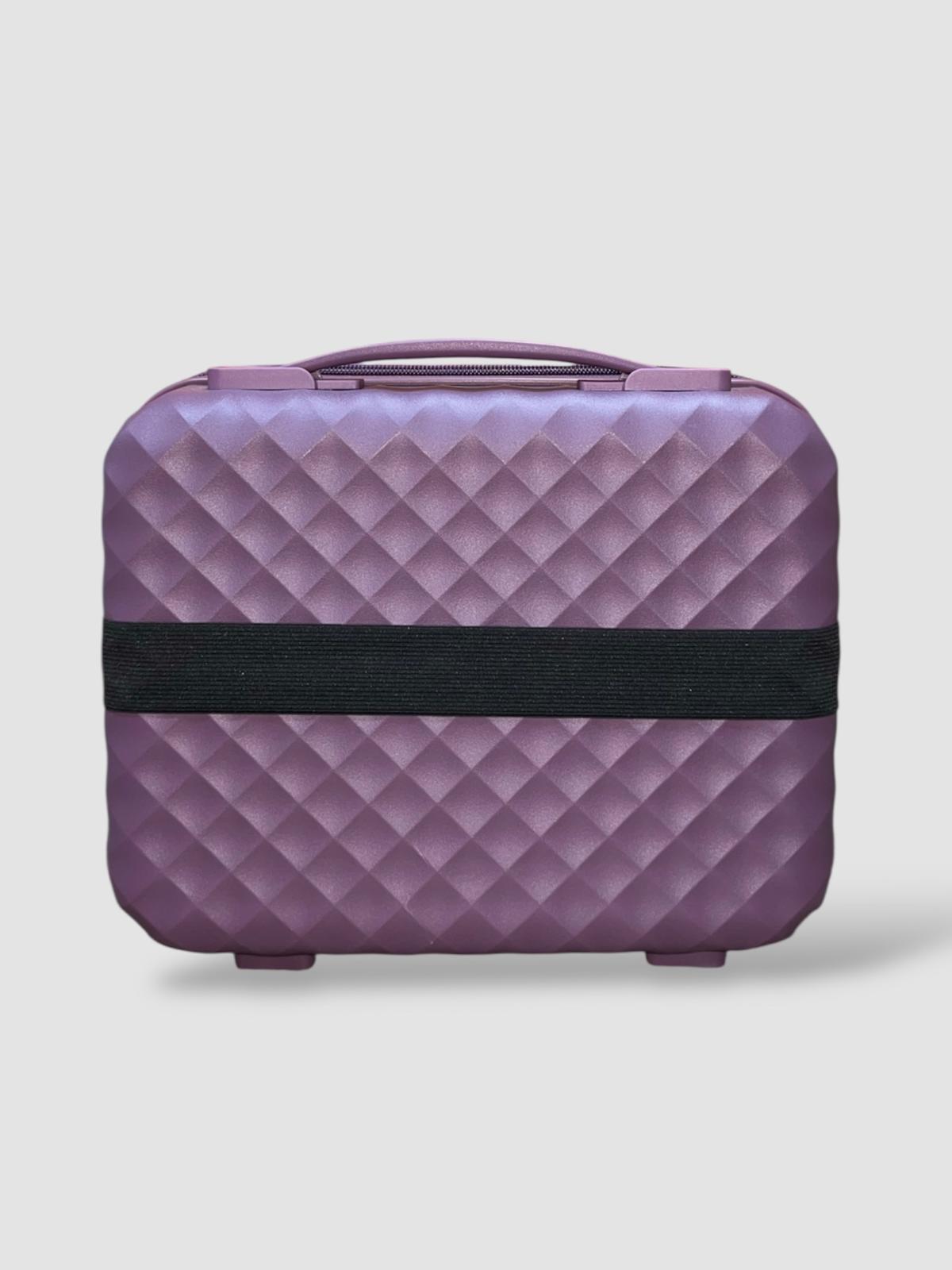 Neceser rígido morado con patrón diamante